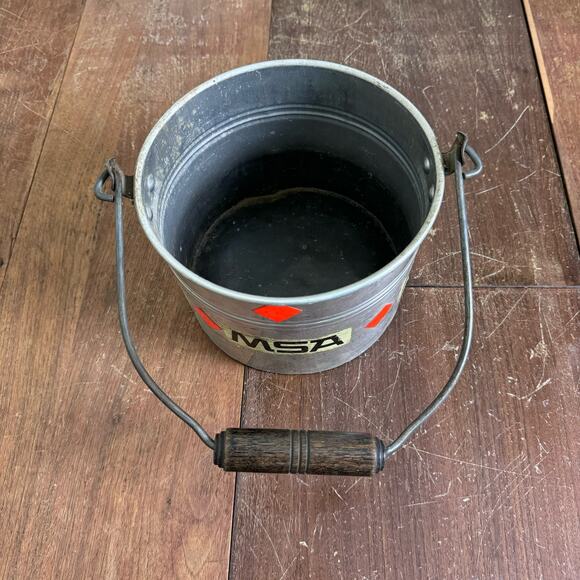 Leyse Aluminum Co MSA orange Sticker Metal bucket Coal Miner Railroad‎ VINTAGE - Picture 10 of 12